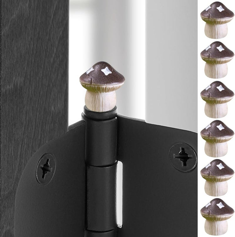 Wallertree Door Hinge Heads Decorative Topper - Hinge Head Mushroom - Magnetic Hinge Head Trinket - Hinge Pin Topper Miniature (Original, Set of 6) - Image 1
